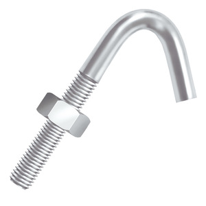 GANCHO TELHA J 40 C/PORCA PS 31,8 UNC AC PS 1/4 X 50 ZINCADO BRANCO