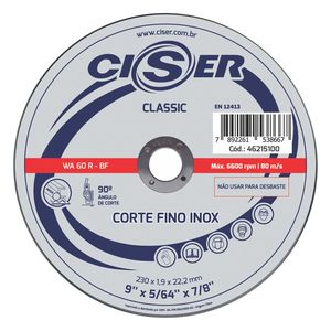 DISCO CORTE INOX CISER CLASSIC 115X1,0X22,2 POLIDO