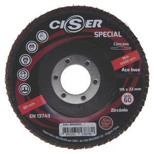 DISCO FLAP PLANO GRAO 120 CISER SPECIAL ZIRCONIO 115 POLIDO